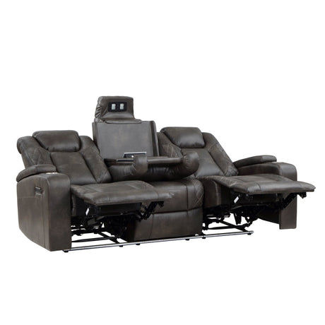 Tabor Brown Power Double Reclining Sofa - Ornate Home