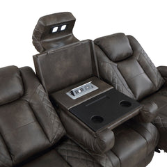 Tabor Brown Power Double Reclining Sofa - Ornate Home