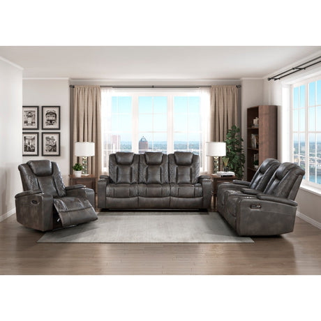 Tabor Brown Power Double Reclining Sofa - Ornate Home