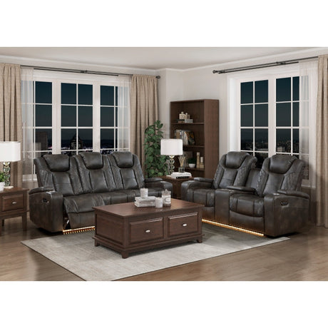 Tabor Brown Power Double Reclining Sofa - Ornate Home