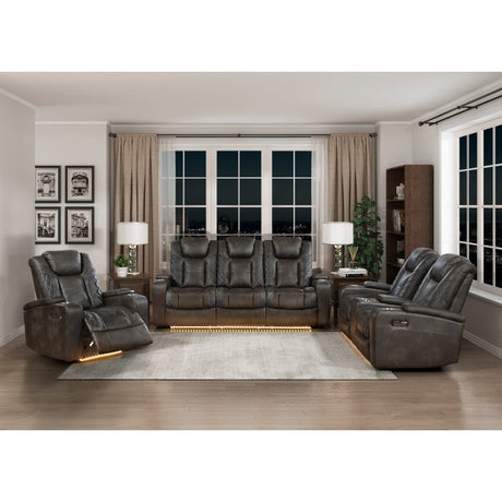 Tabor Brown Power Double Reclining Sofa - Ornate Home