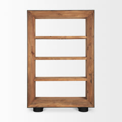 Tabor Natural/Black Wood Bookcase
