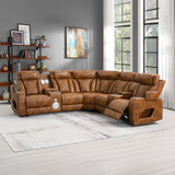 Taddeo Brown Power Motion Sectional Sofa Set W/Power Headrest, Massage & Led - Ornate Home