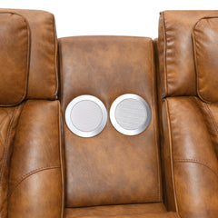 Taddeo Brown Power Motion Sectional Sofa Set W/Power Headrest, Massage & Led - Ornate Home