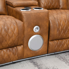 Taddeo Brown Power Motion Sectional Sofa Set W/Power Headrest, Massage & Led - Ornate Home