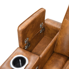 Taddeo Brown Power Motion Sectional Sofa Set W/Power Headrest, Massage & Led - Ornate Home