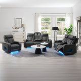 Taddeo Dark Gray Leatherette Power Motion Recliner - Ornate Home