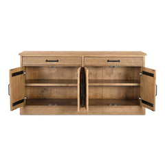 Tade Honey Pine 2 Drawer Sideboard - Ornate Home