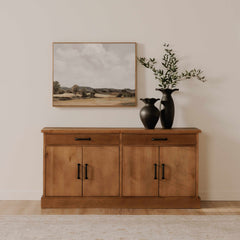 Tade Honey Pine 2 Drawer Sideboard - Ornate Home