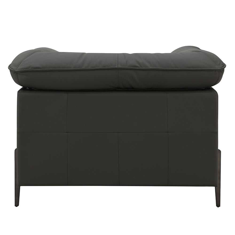 Tadi Black Top Grain Leather Chair - Ornate Home