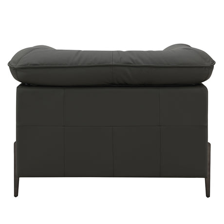 Tadi Black Top Grain Leather Chair - Ornate Home