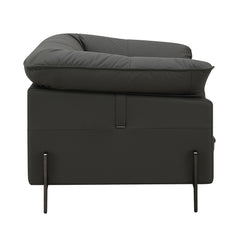 Tadi Black Top Grain Leather Chair - Ornate Home