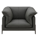 Tadi Black Top Grain Leather Chair - Ornate Home