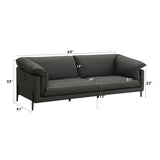Tadi Black Top Grain Leather Loveseat - Ornate Home