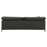 Tadi Black Top Grain Leather Loveseat - Ornate Home