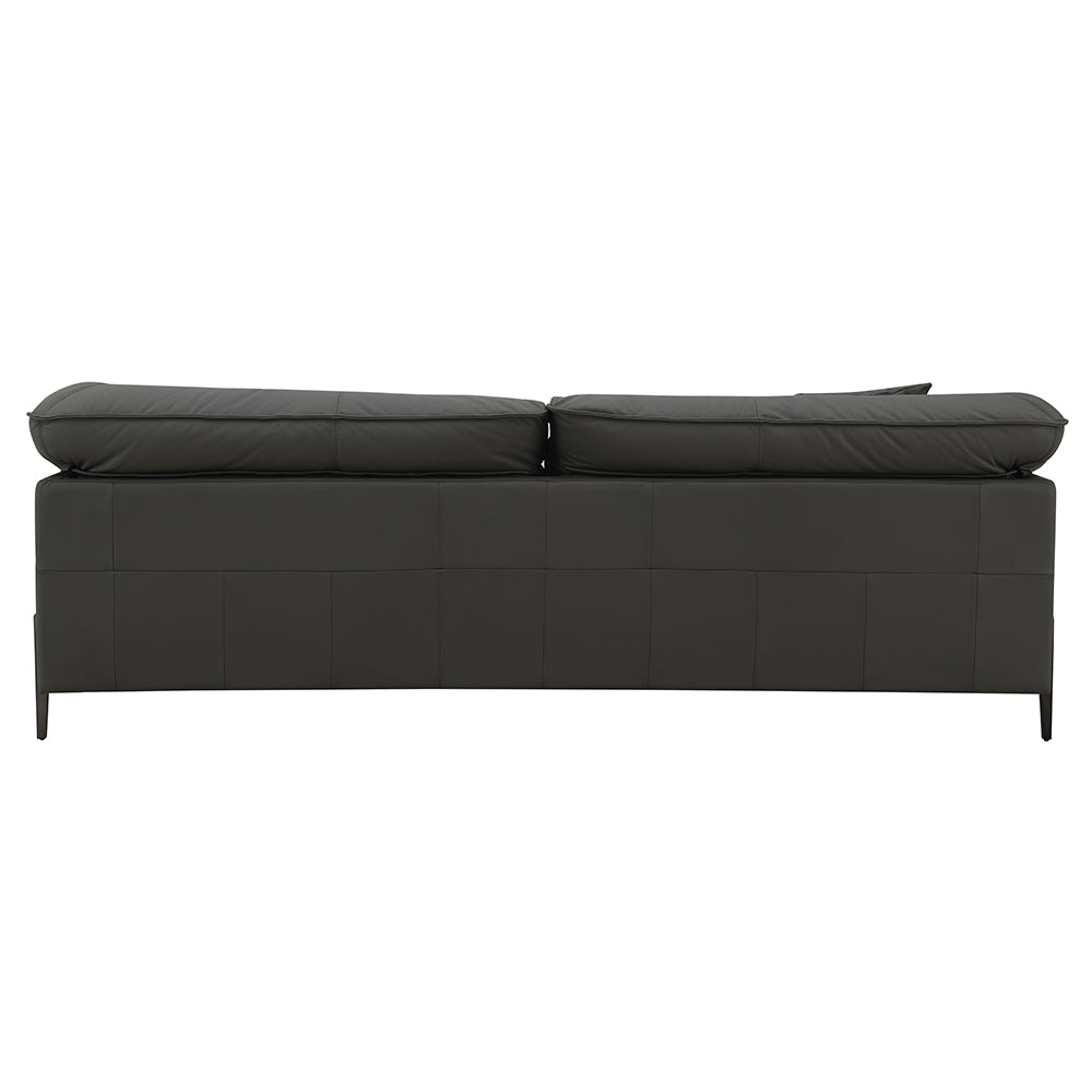 Tadi Black Top Grain Leather Loveseat - Ornate Home