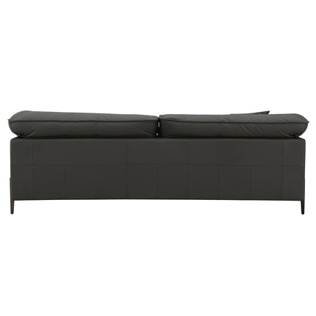 Tadi Black Top Grain Leather Loveseat - Ornate Home