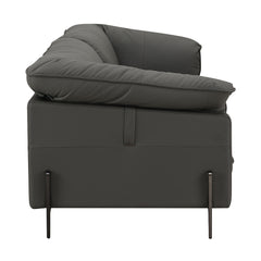 Tadi Black Top Grain Leather Loveseat - Ornate Home