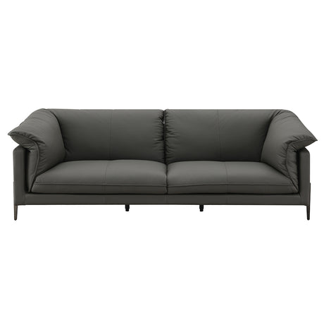 Tadi Black Top Grain Leather Loveseat - Ornate Home