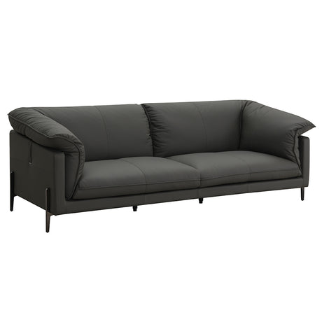 Tadi Black Top Grain Leather Loveseat - Ornate Home