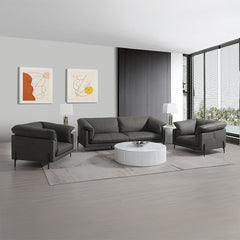 Tadi Black Top Grain Leather Sofa - Ornate Home