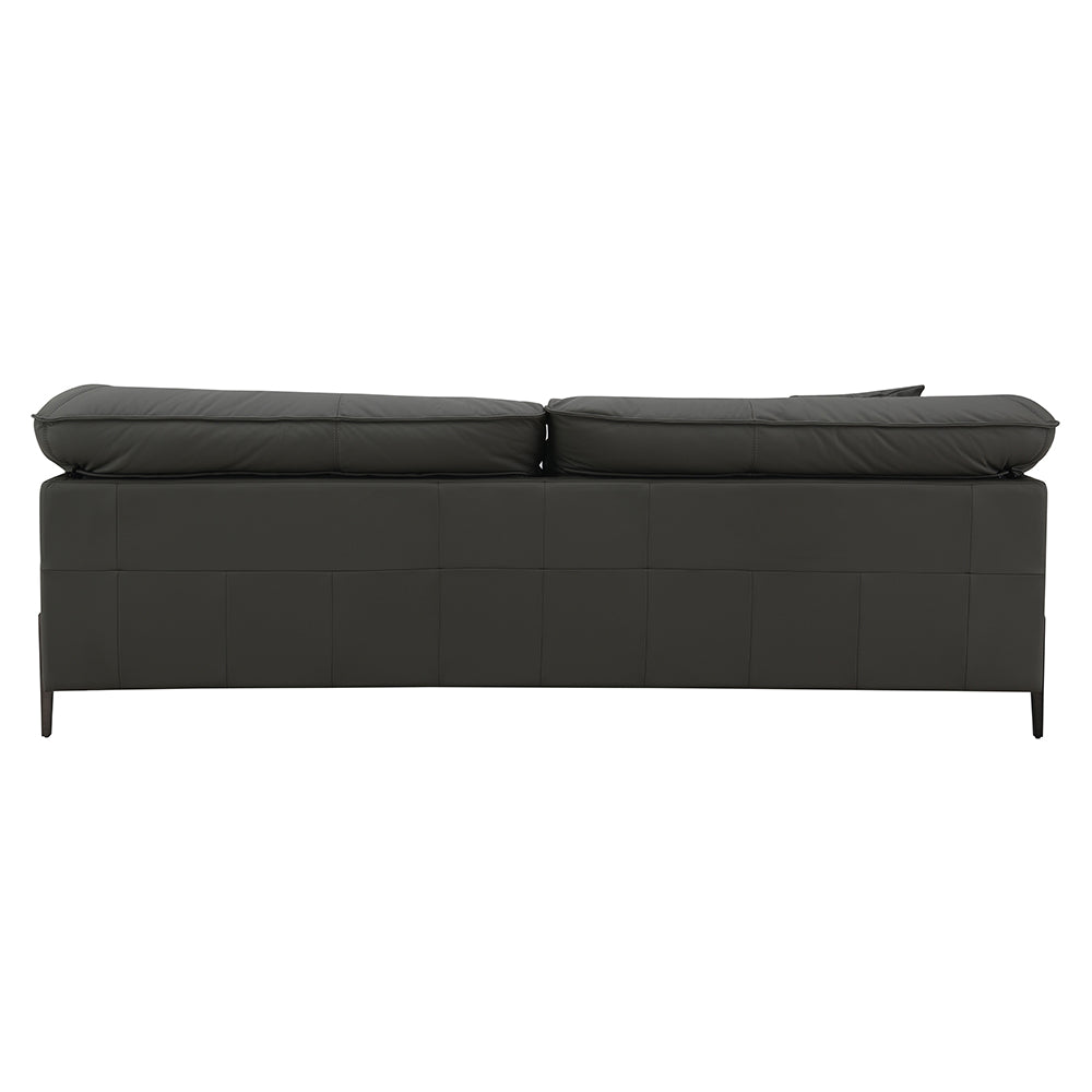 Tadi Black Top Grain Leather Sofa - Ornate Home