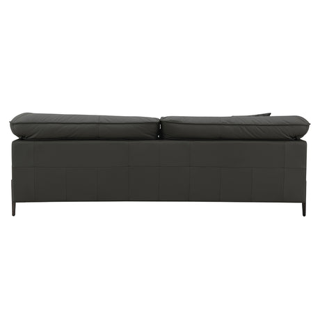 Tadi Black Top Grain Leather Sofa - Ornate Home