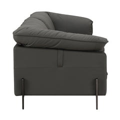 Tadi Black Top Grain Leather Sofa - Ornate Home