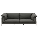 Tadi Black Top Grain Leather Sofa - Ornate Home