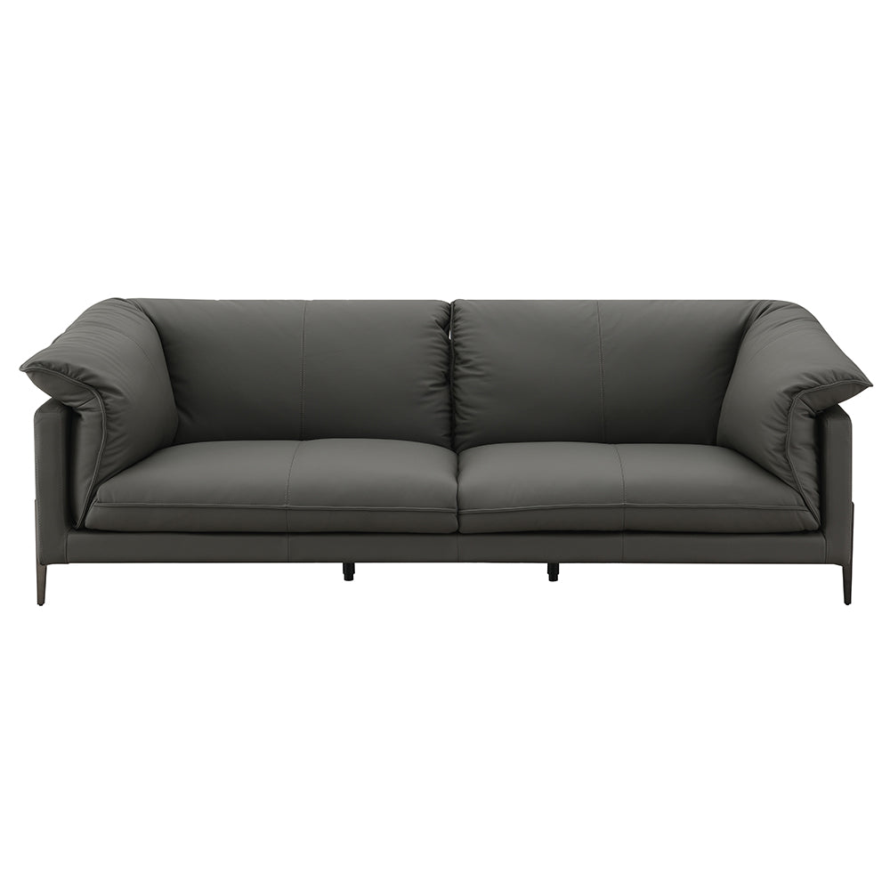 Tadi Black Top Grain Leather Sofa - Ornate Home