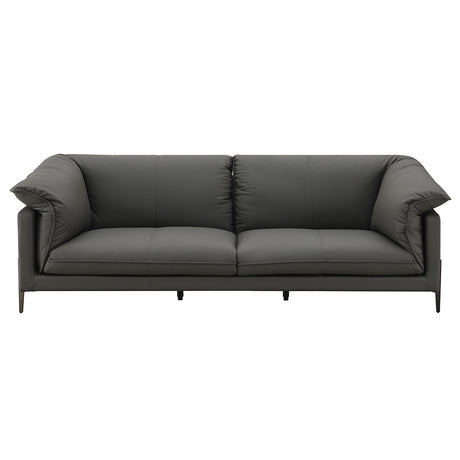 Tadi Black Top Grain Leather Sofa - Ornate Home