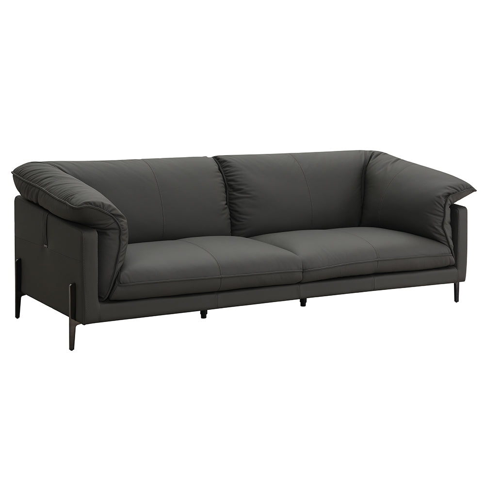 Tadi Black Top Grain Leather Sofa - Ornate Home