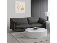Tadi Black Top Grain Leather Sofa - Ornate Home