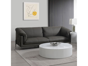 Tadi Black Top Grain Leather Sofa - Ornate Home