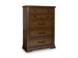 Taffenbrook Brown Five Drawer Chest (Online Special Price) - Ornate Home