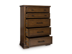 Taffenbrook Brown Five Drawer Chest - Ornate Home