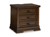 Taffenbrook Brown Three Drawer Nightstand (Online Special Price) - Ornate Home