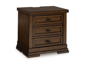 Taffenbrook Brown Three Drawer Nightstand - Ornate Home