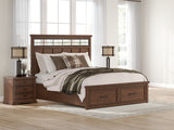Taffenbrook Medium Brown California King Panel Storage Bed (Online Special Price) - Ornate Home