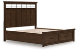 Taffenbrook Medium Brown California King Panel Storage Bed (Online Special Price) - Ornate Home