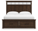Taffenbrook Medium Brown California King Panel Storage Bed (Online Special Price) - Ornate Home