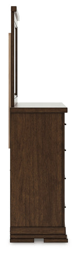 Taffenbrook Medium Brown Queen Panel Storage Bed, Dresser and Mirror (Online Special Price) - Ornate Home