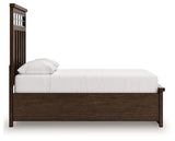 Taffenbrook Medium Brown Queen Panel Storage Bed, Dresser and Mirror - Ornate Home