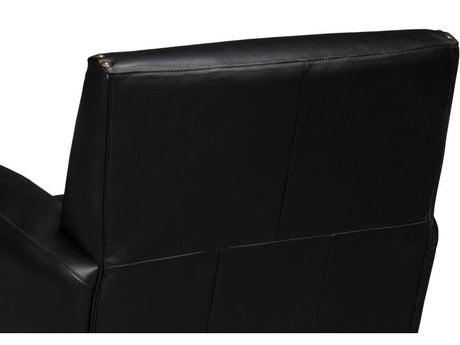 Taft Black Leather Swivel Chair - Ornate Home