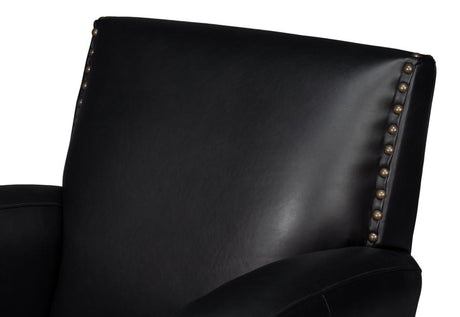 Taft Black Leather Swivel Chair - Ornate Home