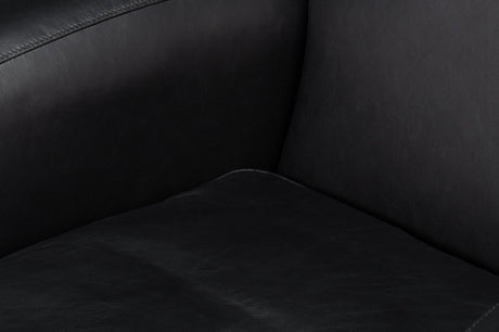 Taft Black Leather Swivel Chair - Ornate Home