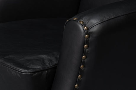 Taft Black Leather Swivel Chair - Ornate Home