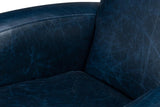 Taft Blue Leather Swivel Chair - Ornate Home