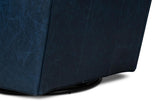 Taft Blue Leather Swivel Chair - Ornate Home