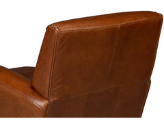 Taft Brown Leather Swivel Chair - Ornate Home